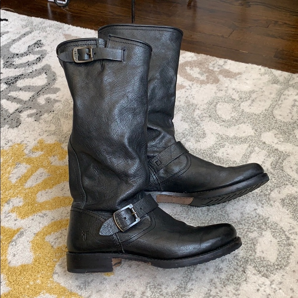 Black Frye Leather Boots